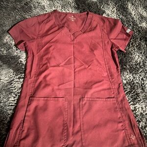 Med Couture Insight Maroon Scrub Top XS